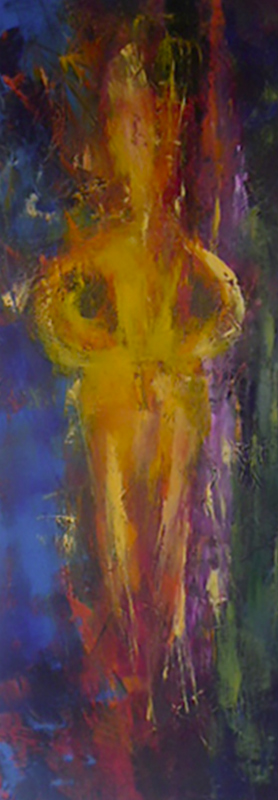 Figurine from Mari 1 - Oil on canvas 80x30cm